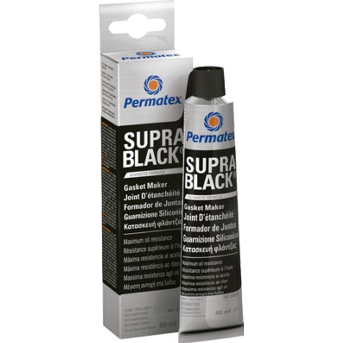 Permatex σιλικονούχα φλάντζα  Supra Black RTV 80ml / 35124