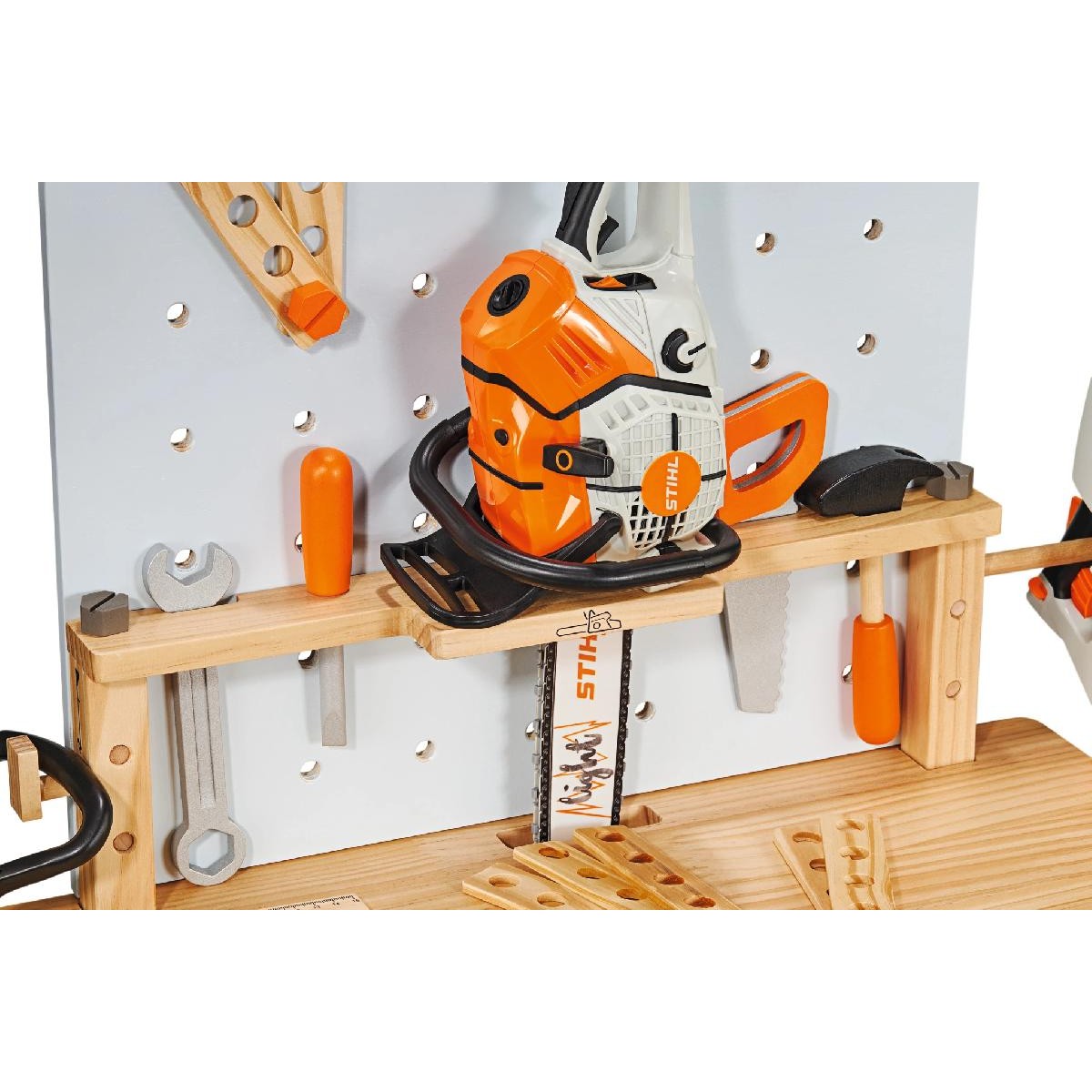 Stihl Workbench for kids, made of wood