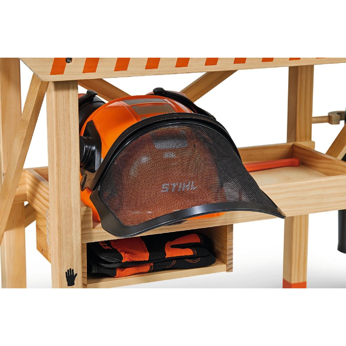 Stihl Workbench for kids, made of wood